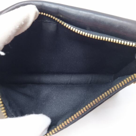 Coach Signature Black Leather Credit Card Wristlet Wallet - Picture 10 of 15